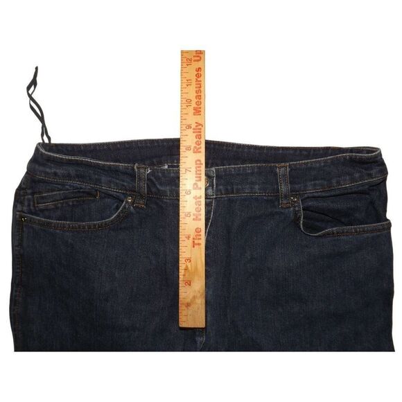 Anne Klein Stretch Jeans Women Sz 12 Blue Denim Dark Straight Zipper Leg - Picture 3 of 6